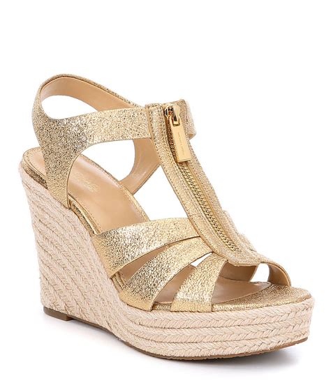 michael kors metallic espadrille wedges|michael kors wedges black.